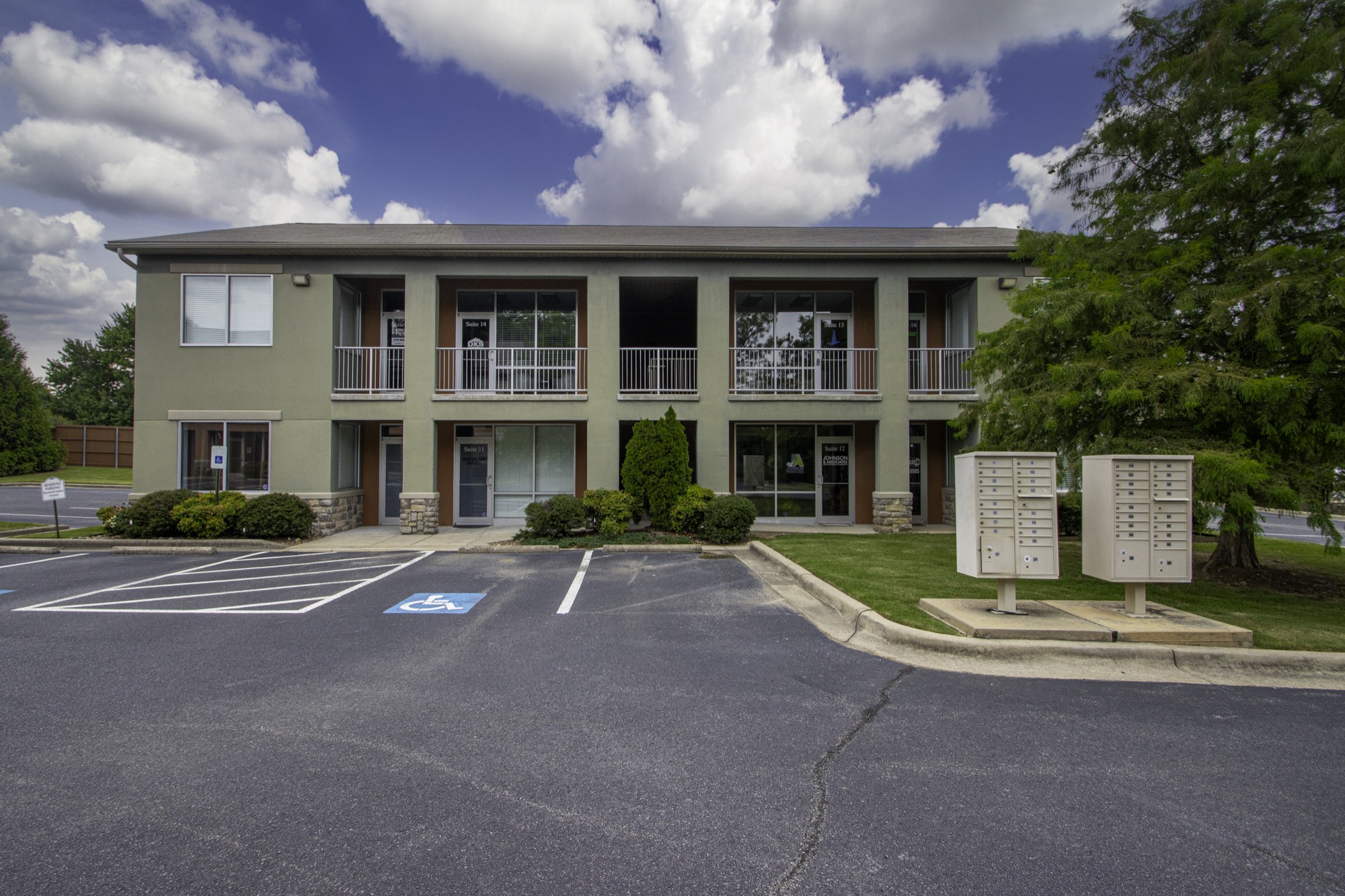 Office building and parking lot at Highway 10 Office Park